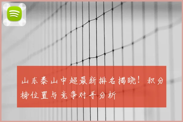 山东泰山中超最新排名揭晓！积分榜位置与竞争对手分析